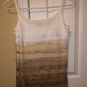 Women’s New York & Co. Tiered Brown/Beige Tank (S)
